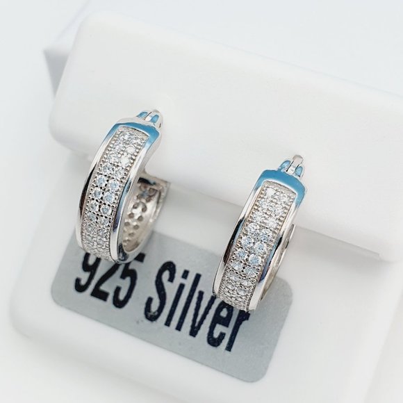 "925 Sterling Silver Cubic Zirconia Earrings, U19254893 - Picture 10 of 11